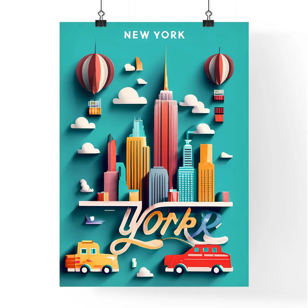 New York - A Paper Cut Out Of A City Poster