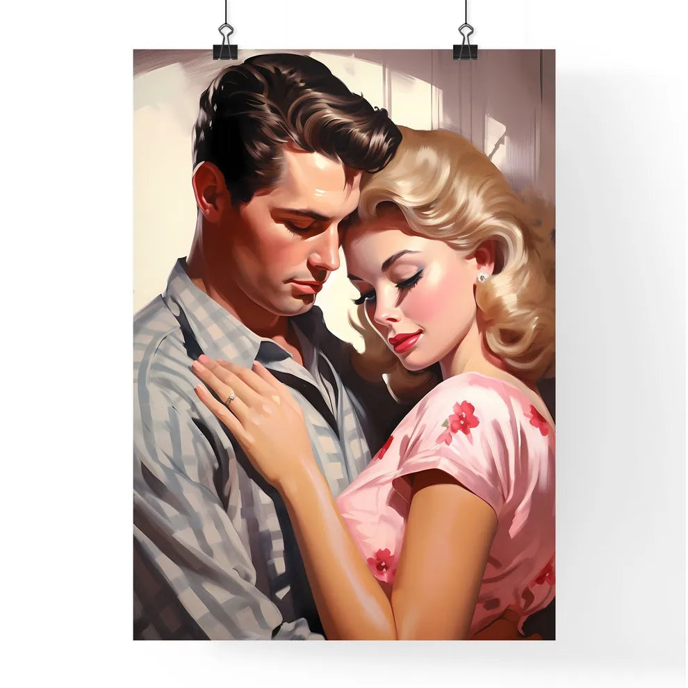 Past Times - A Man And Woman Huggin Poster