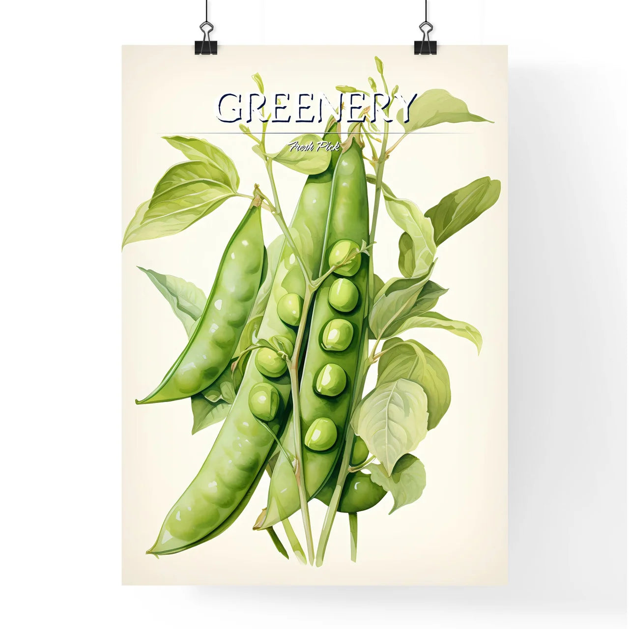 Peas - A Pea Plant With Leaves  Poster
