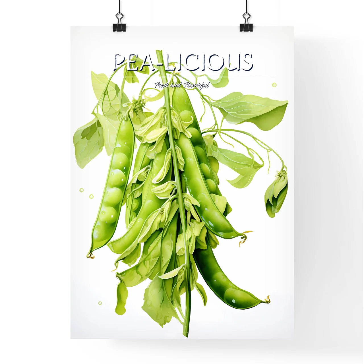 Peas - A Green Pea Plant With P Poster