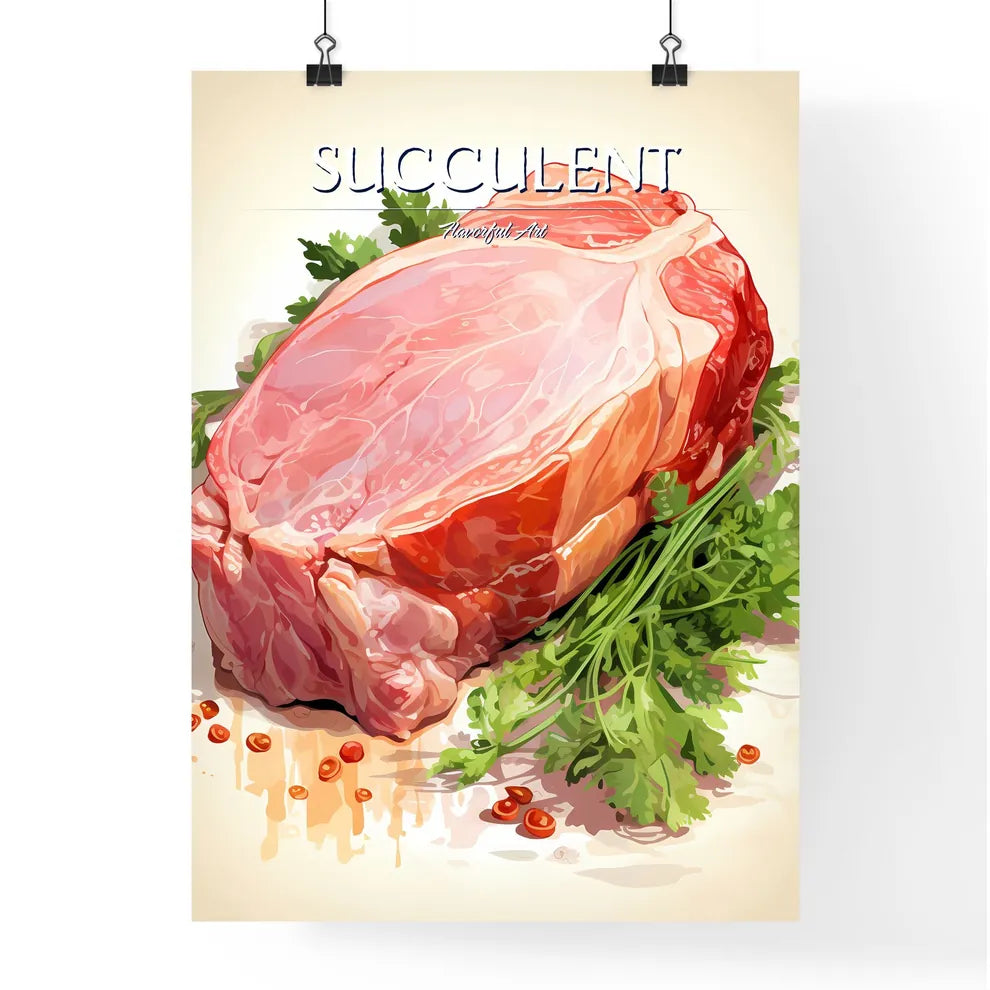 Pork - A Piece Of Meat With Par Poster
