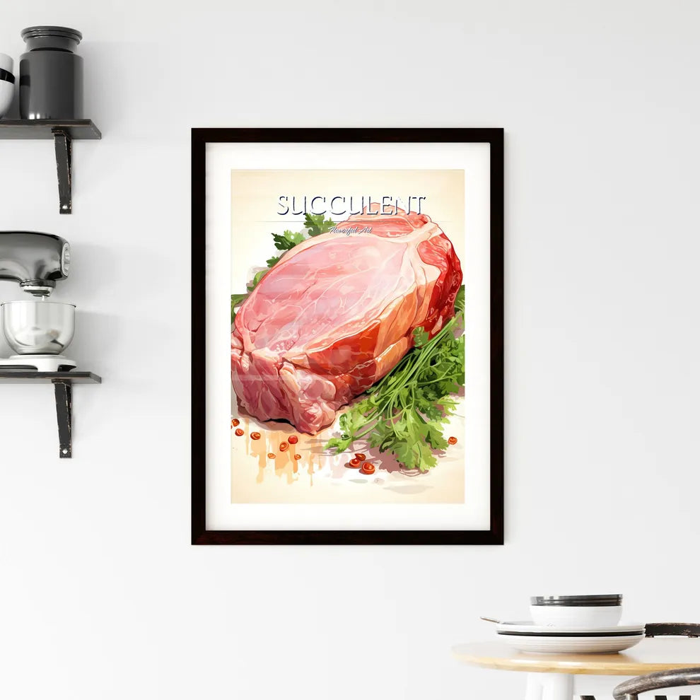 Pork - A Piece Of Meat With Par Framed Print