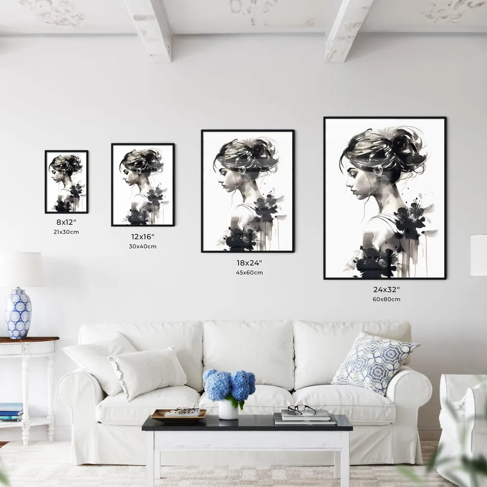 Portrait - A Woman With A Hair Bu Wall Art