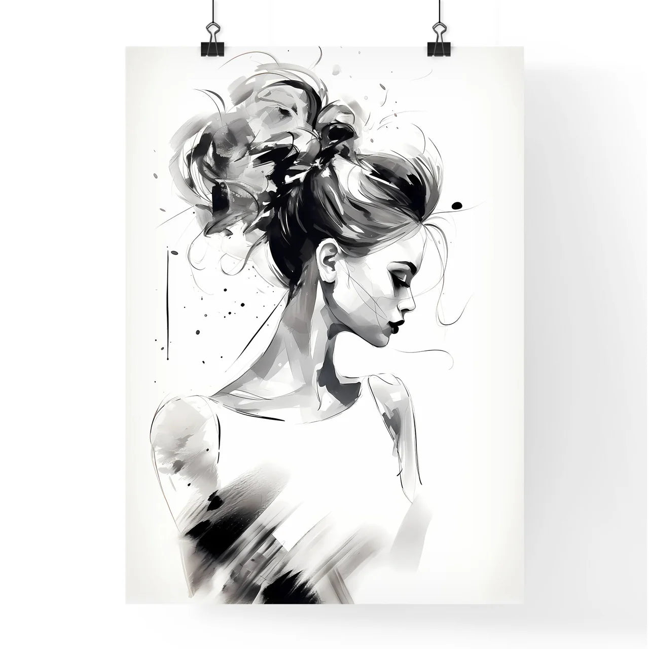 Portrait - A Woman With A Hair Upd Poster