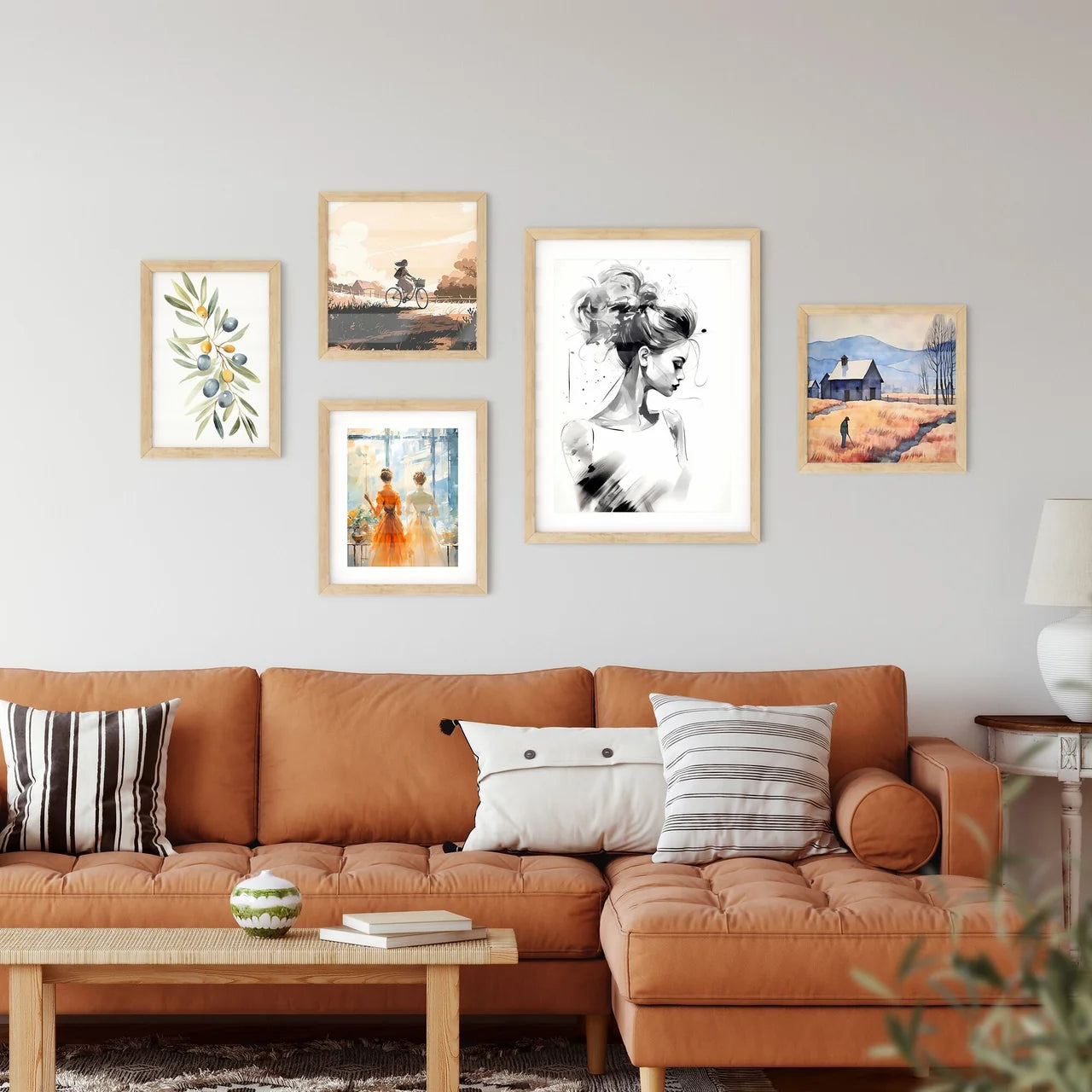 Portrait - A Woman With A Hair Upd Framed Print