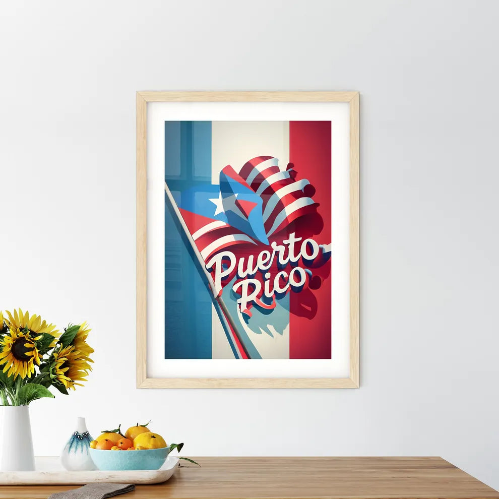 Puerto Rico - A Flag With A Flag And A Sta - Kitchen Hangings