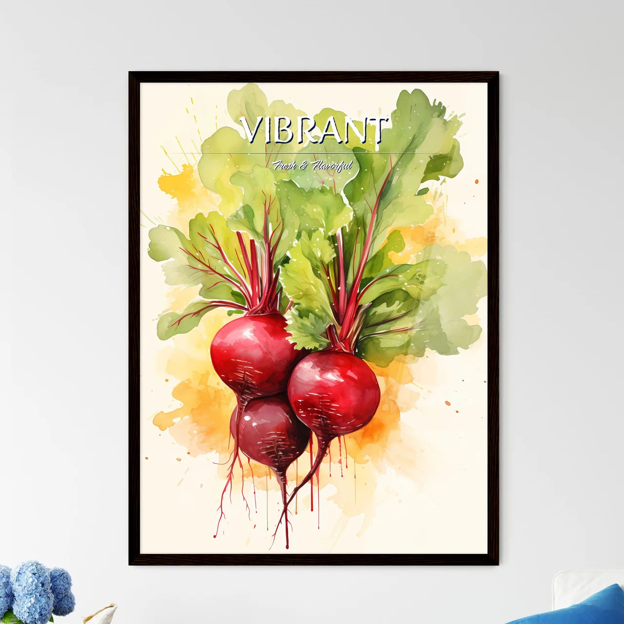 Radish - A Watercolor Of A Bunch  - Framed Art Print