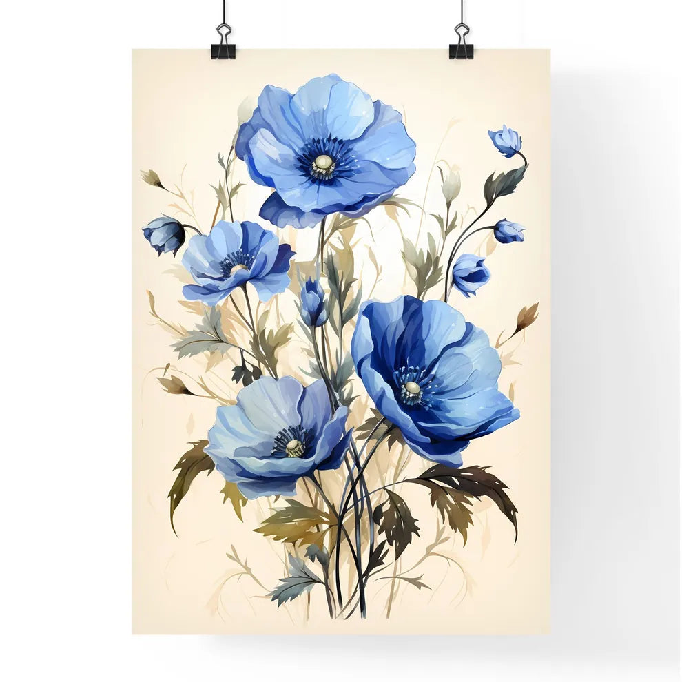 Relax - A Painting Of Blue Flower Poster