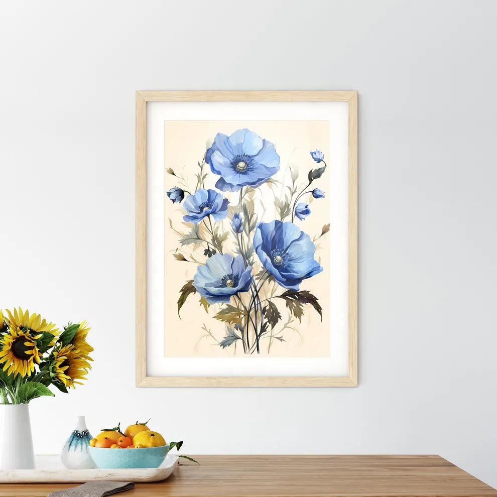 Relax - A Painting Of Blue Flower - Kitchen Hangings