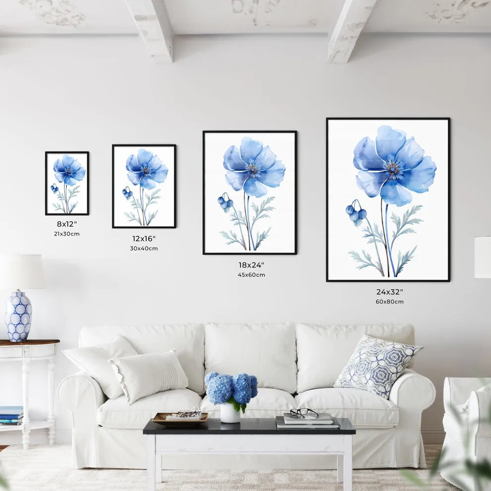 Relax - A Blue Flower With Leave Wall Art