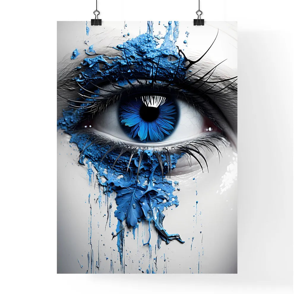 Remember - A Close Up Of An Eye With Blue Pa Poster