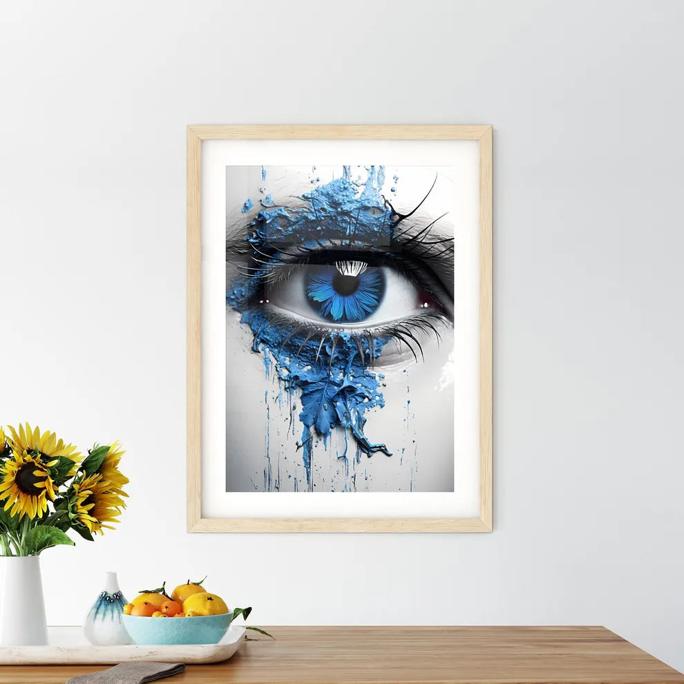 Remember - A Close Up Of An Eye With Blue Pa - Kitchen Hangings