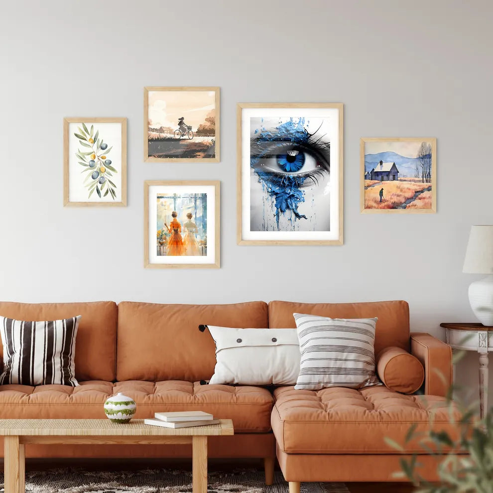 Remember - A Close Up Of An Eye With Blue Pa Framed Print
