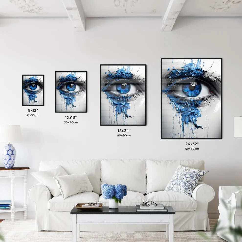 Remember - A Close Up Of An Eye With Blue Pa Wall Art