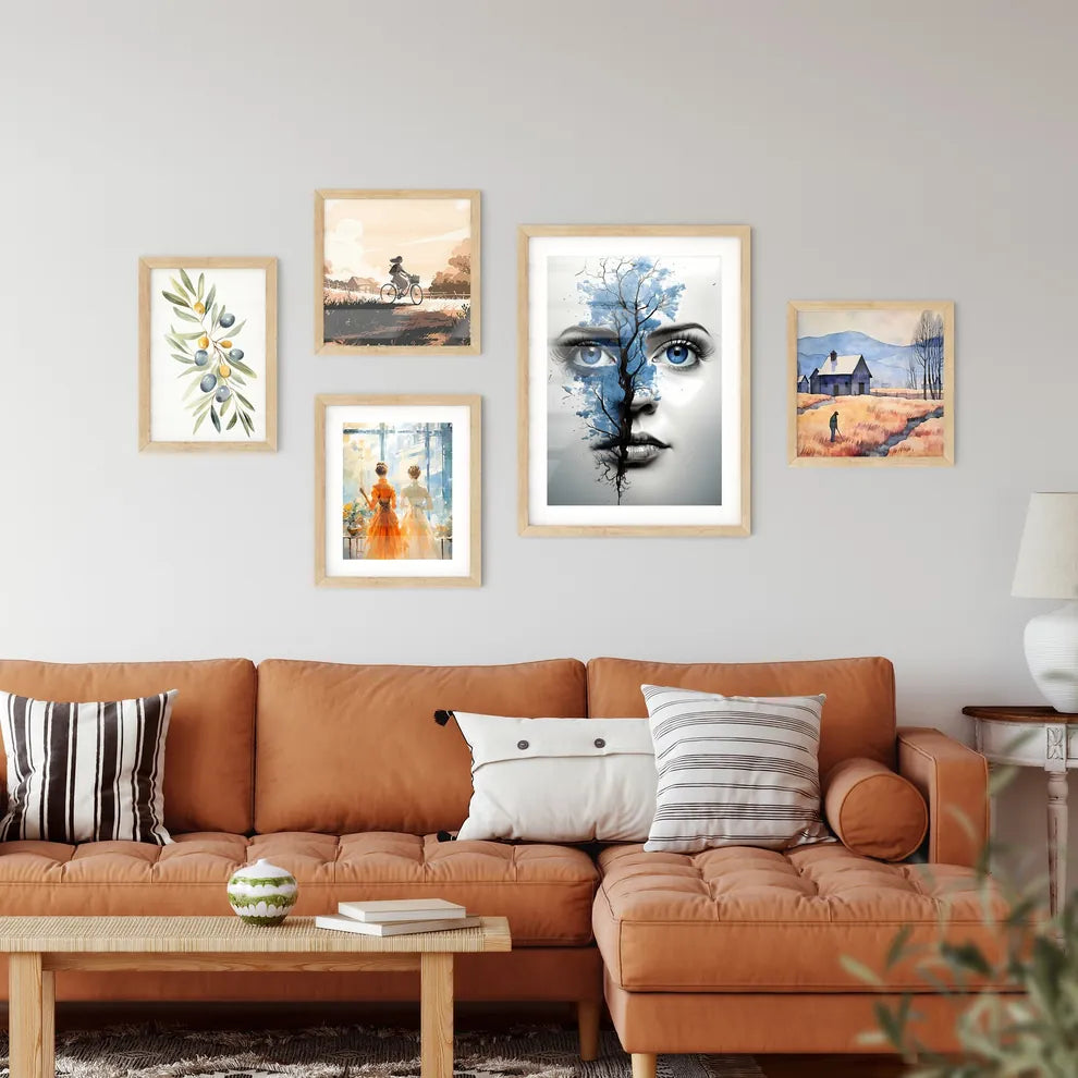 Remember - A Woman's Face With A Tree And A  Framed Print