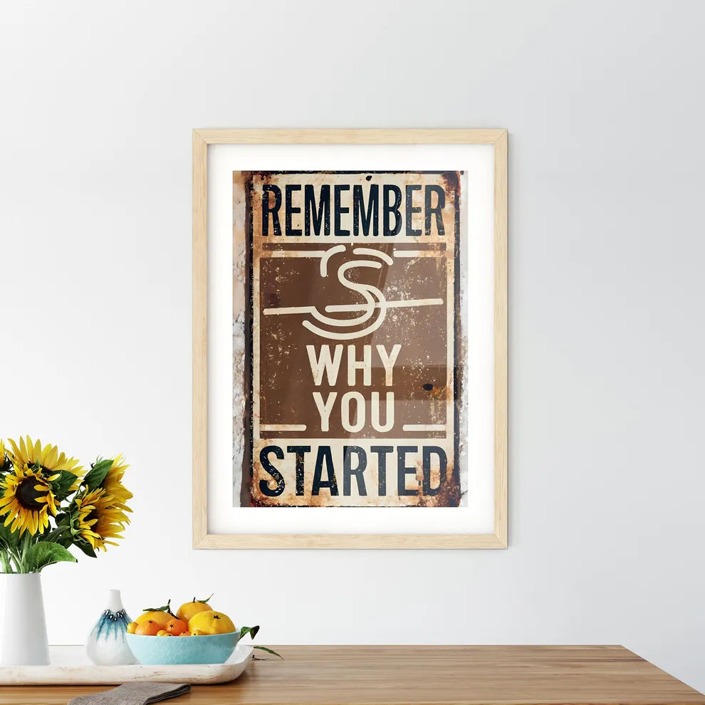 Remember Why You Started - A Sign On A Wal - Kitchen Hangings