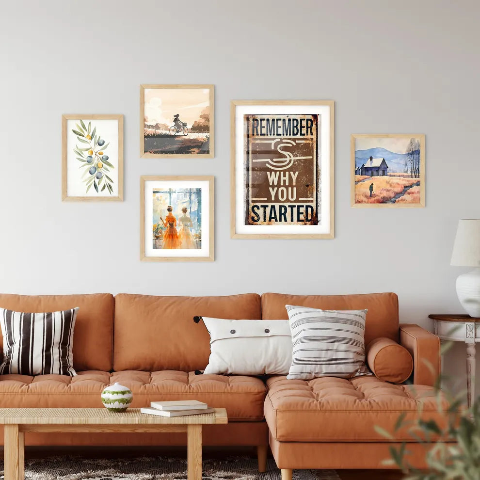 Remember Why You Started - A Sign On A Wal Framed Print