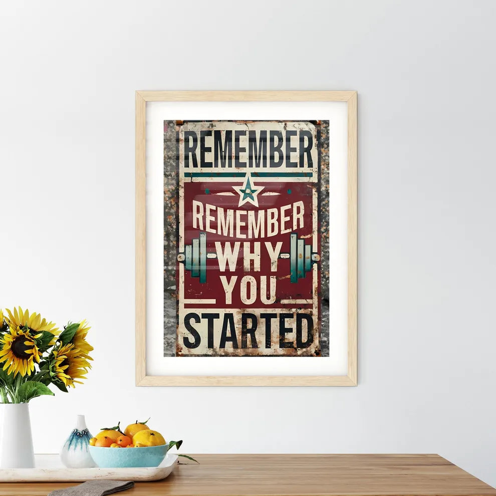 Remember Why You Started - A Sign On A Wal - Kitchen Hangings