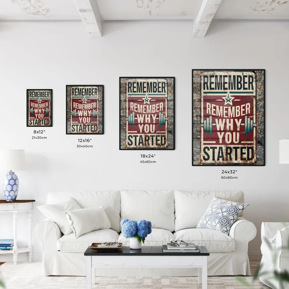 Remember Why You Started - A Sign On A Wal Wall Art