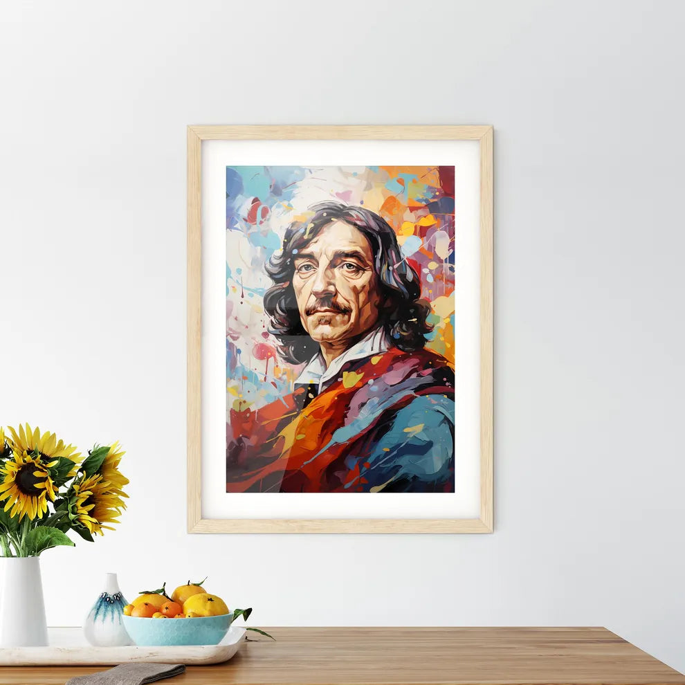 Rene Descartes - A Painting Of A Man With A  - Kitchen Hangings