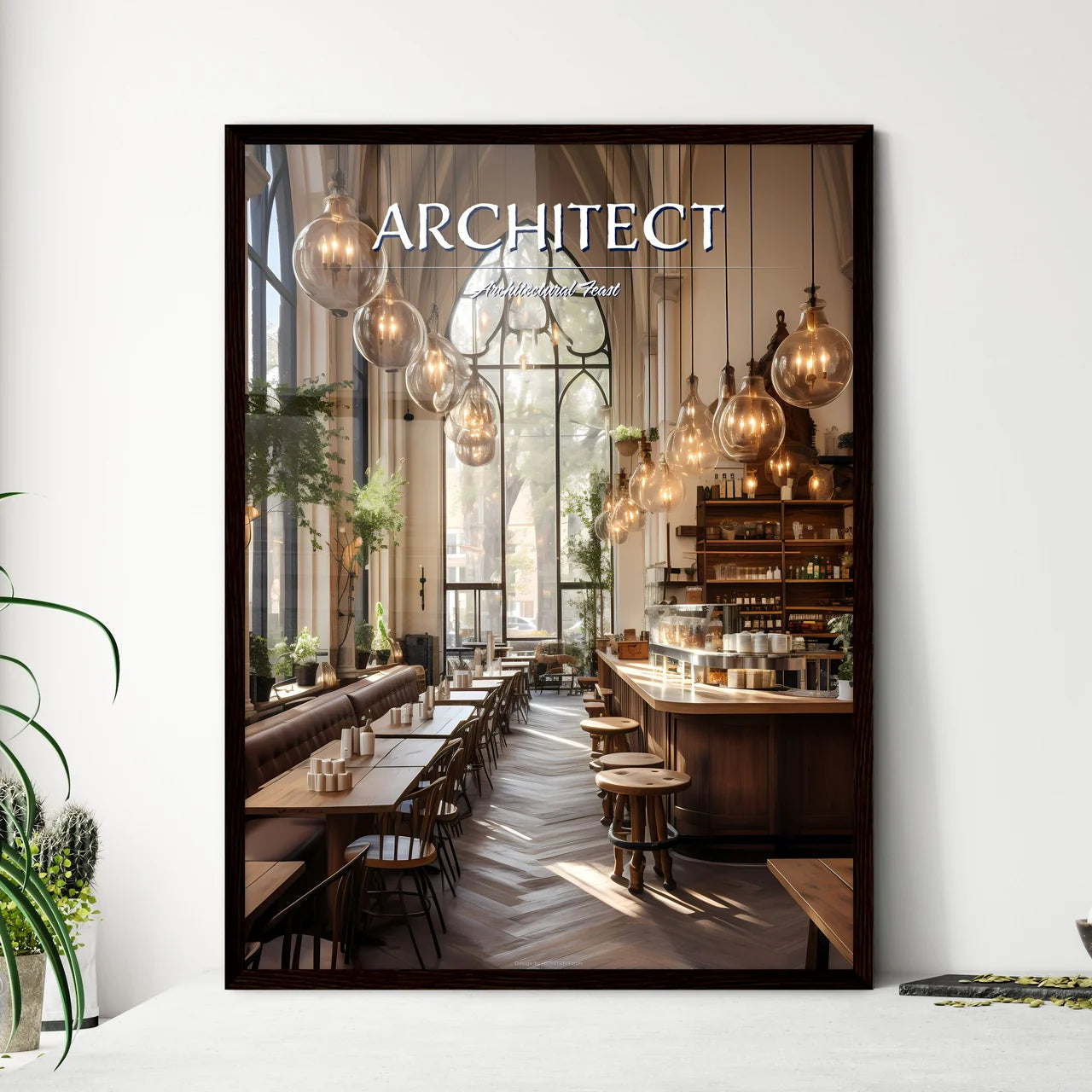 Sacred Building - A Room With Tables And C - Framed Art Print
