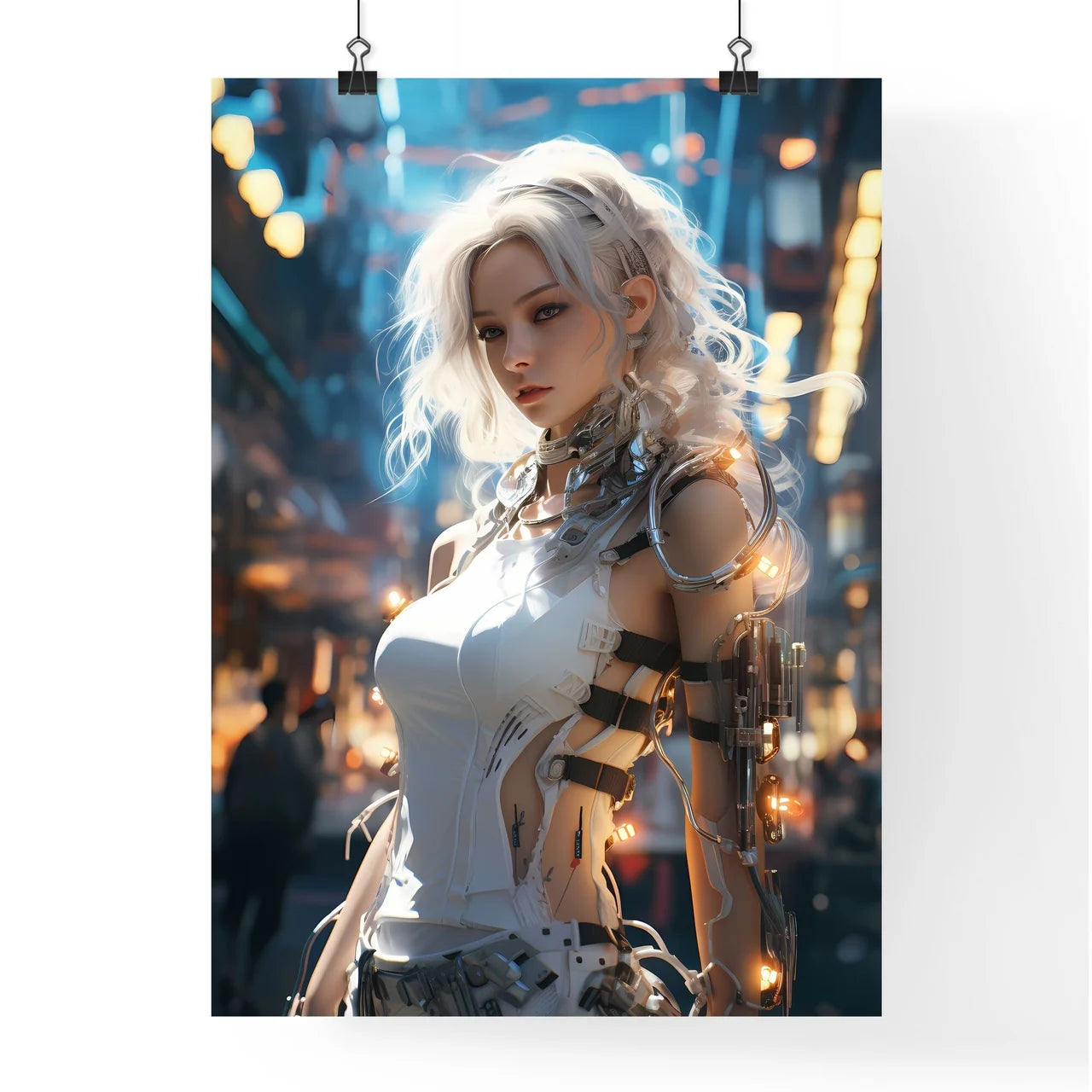 Sicence Fiction - A Woman In A White Dres Poster