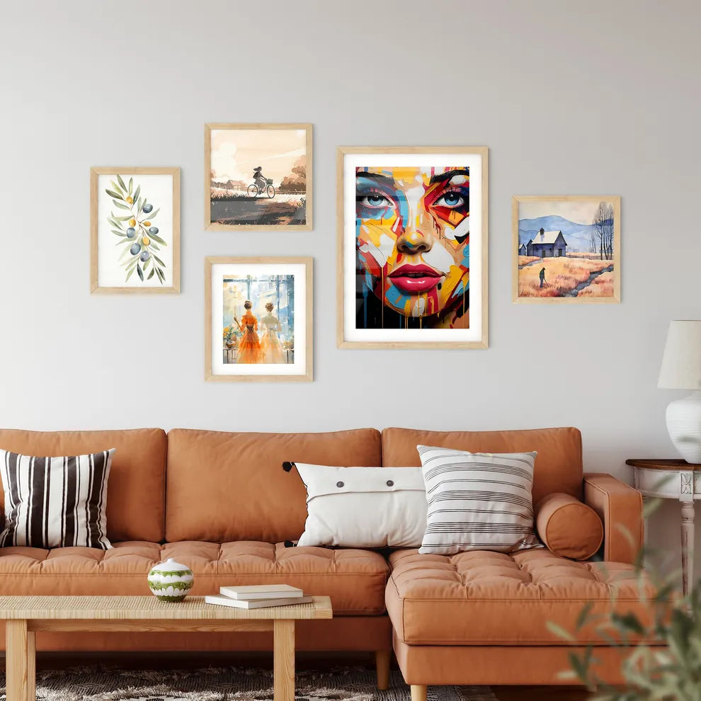 Splatter - A Woman With Colorful Paint On He Framed Print