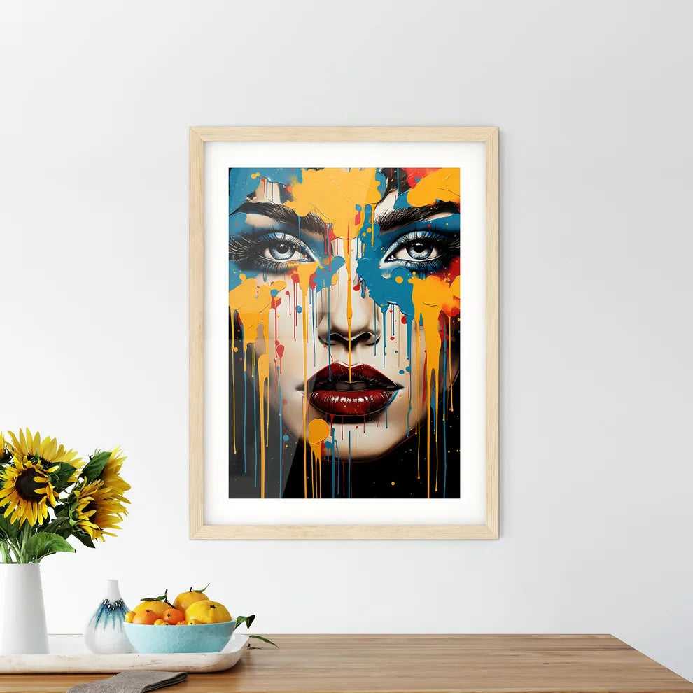 Splatter - A Woman With Colorful Makeup And  - Kitchen Hangings