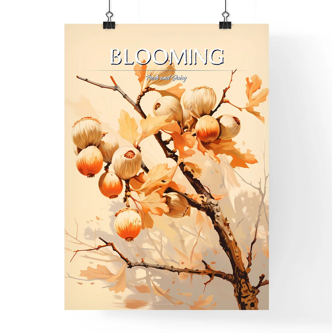 Spring - A Tree Branch With Fruit Poster