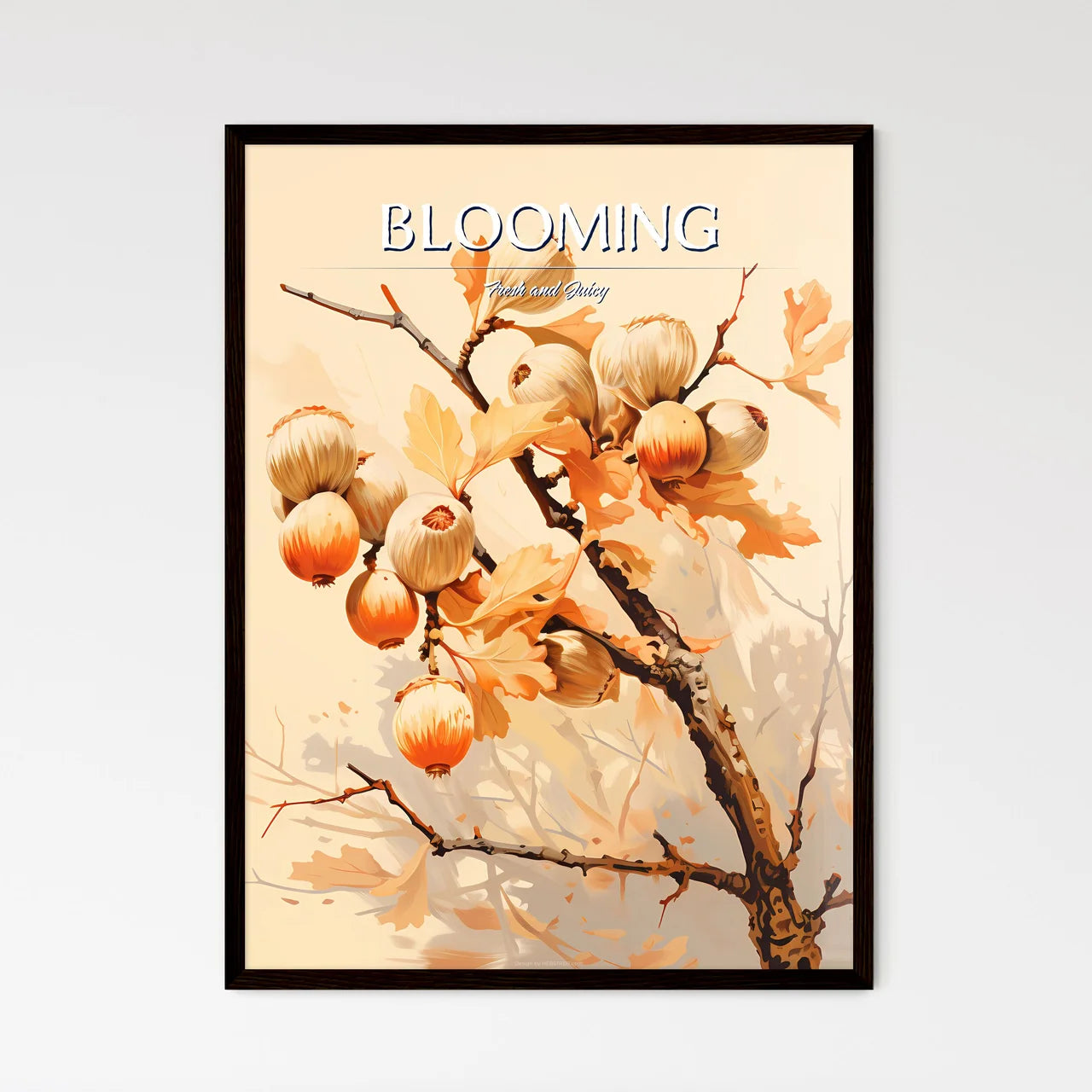 Spring - A Tree Branch With Fruit - Framed Art Print