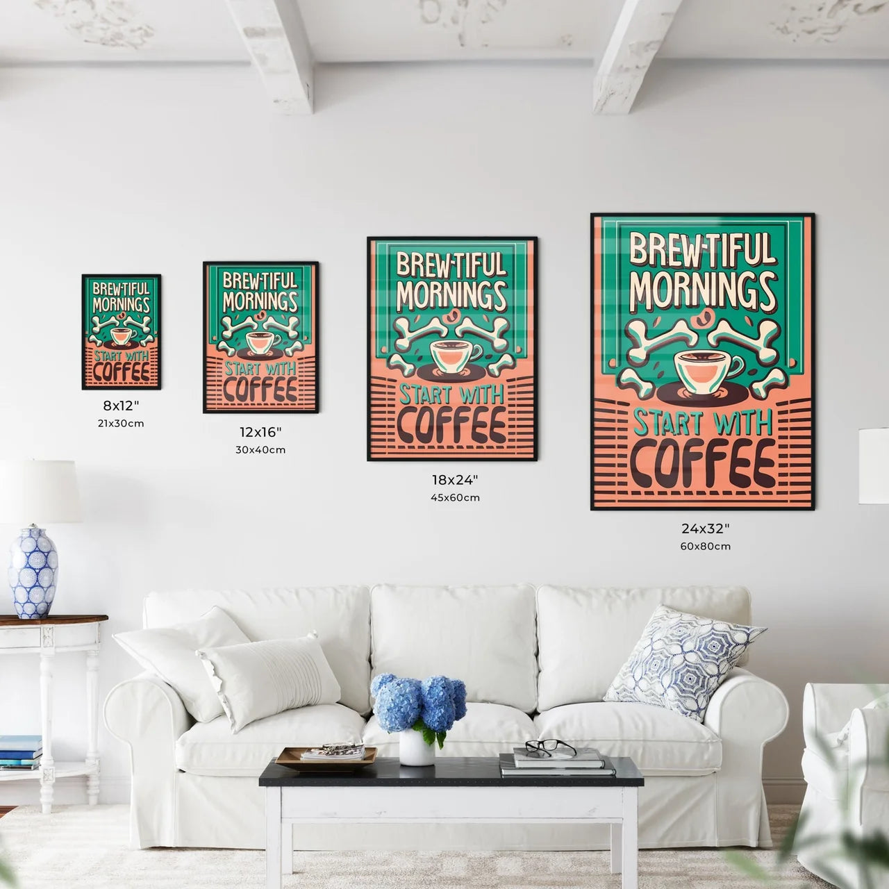 Start With Coffee - A Sign With A Cup Of Cof Wall Art