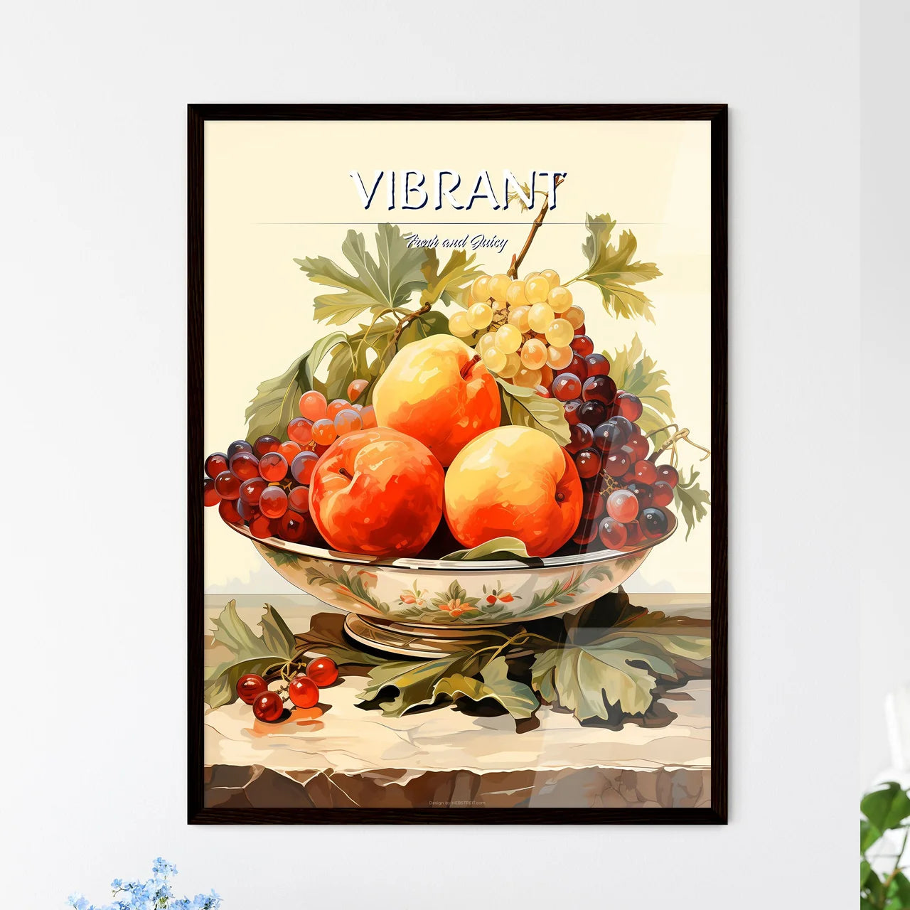 Still Life - A Bowl Of Fruit On A Tab - Framed Art Print