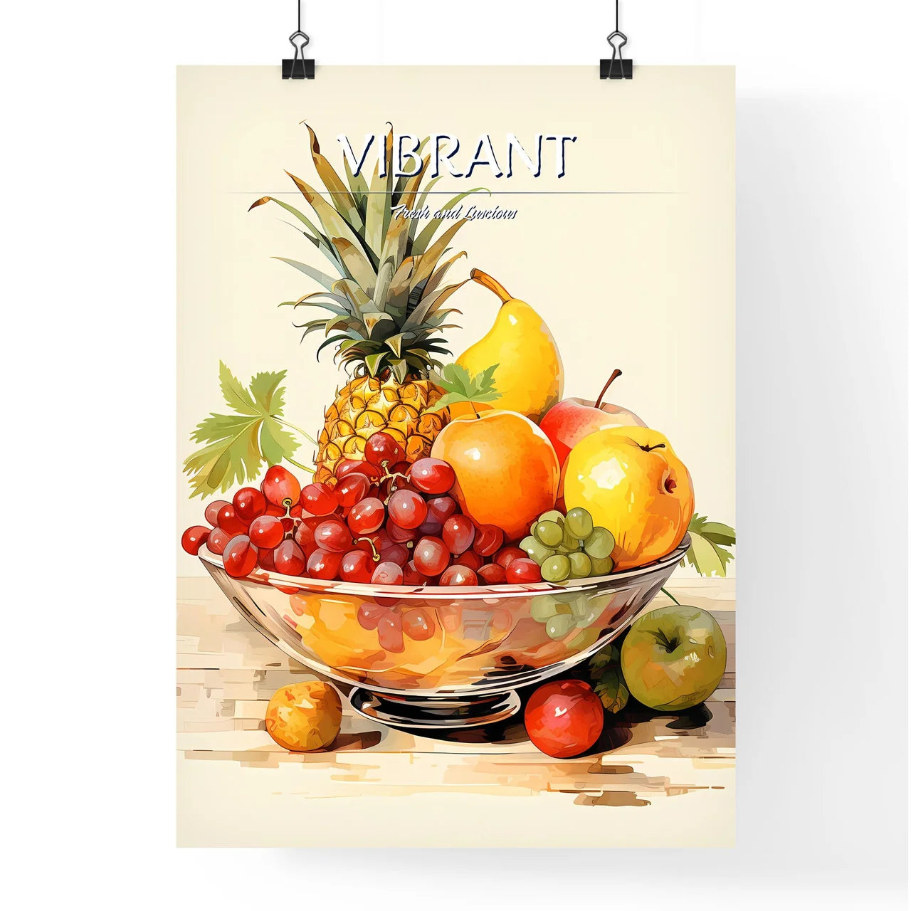 Still Life - A Bowl Of Fruit On A Tab Poster