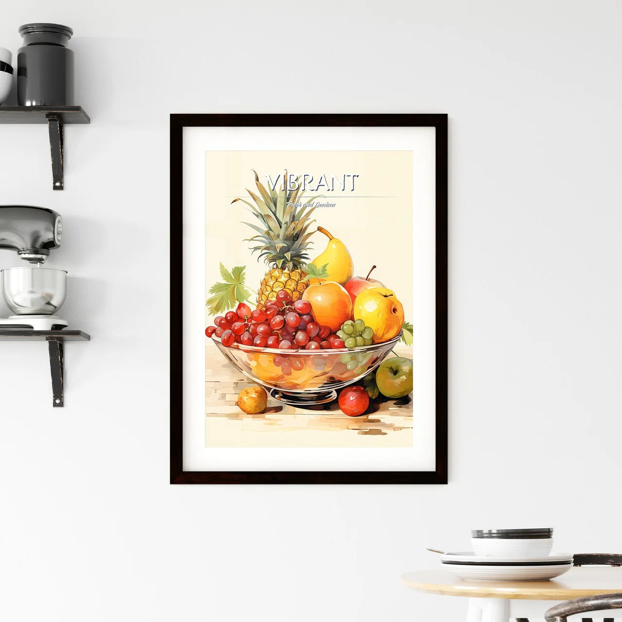 Still Life - A Bowl Of Fruit On A Tab Framed Print