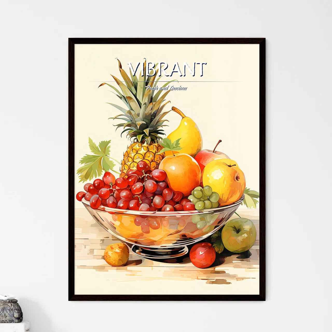 Still Life - A Bowl Of Fruit On A Tab - Framed Art Print