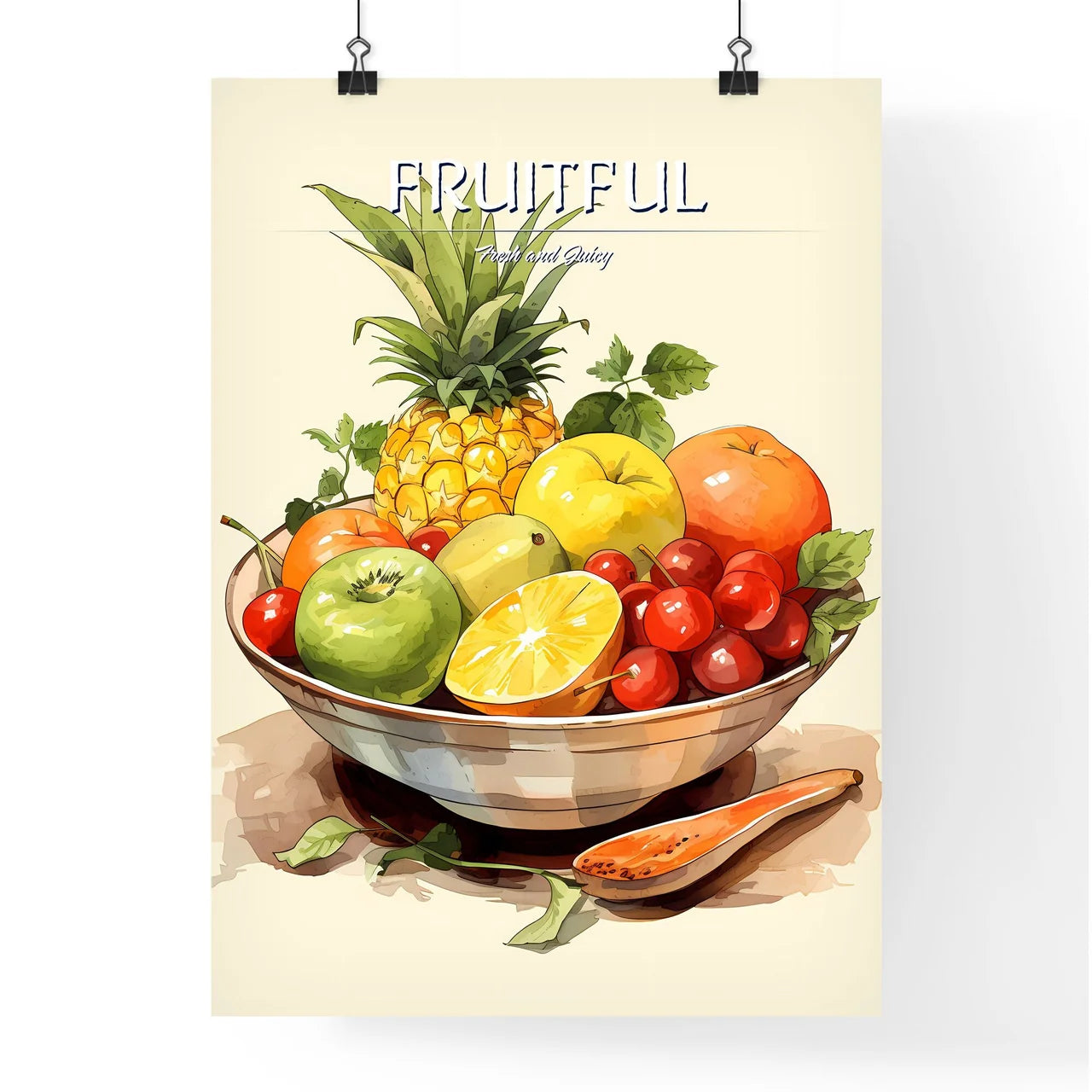 Still Life - A Bowl Of Fruit With A S Poster