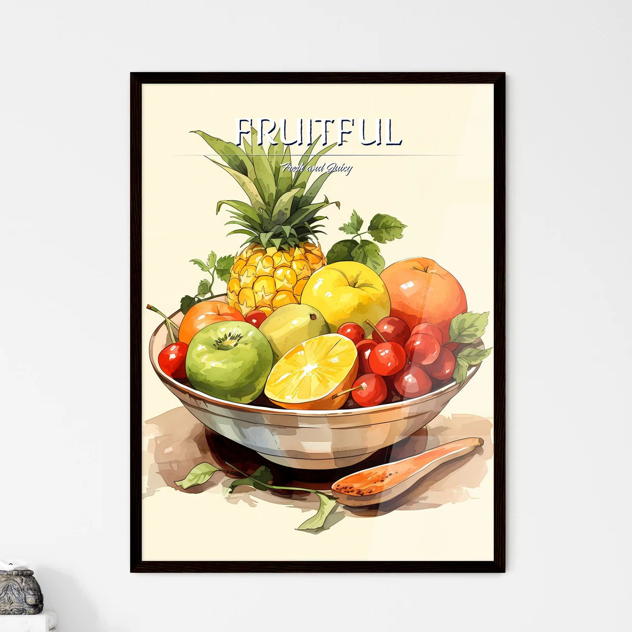 Still Life - A Bowl Of Fruit With A S - Framed Art Print