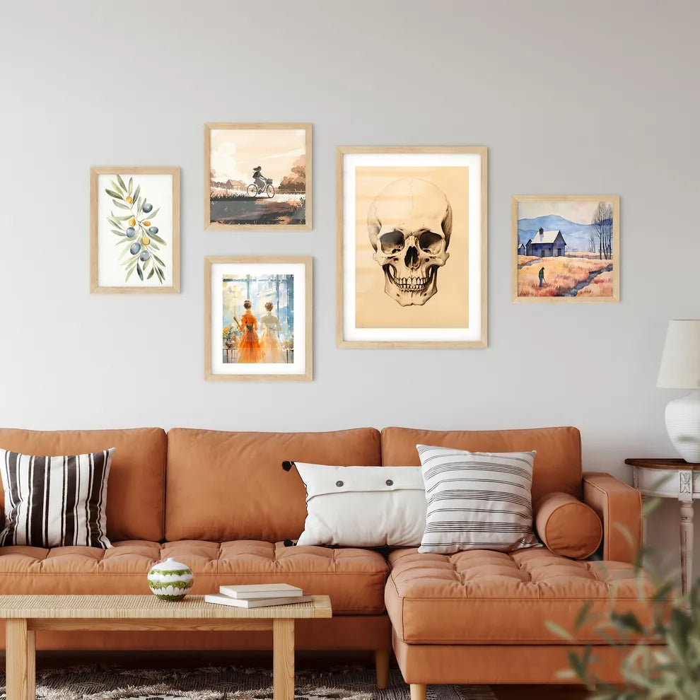 Study - A Drawing Of A Skul Framed Print
