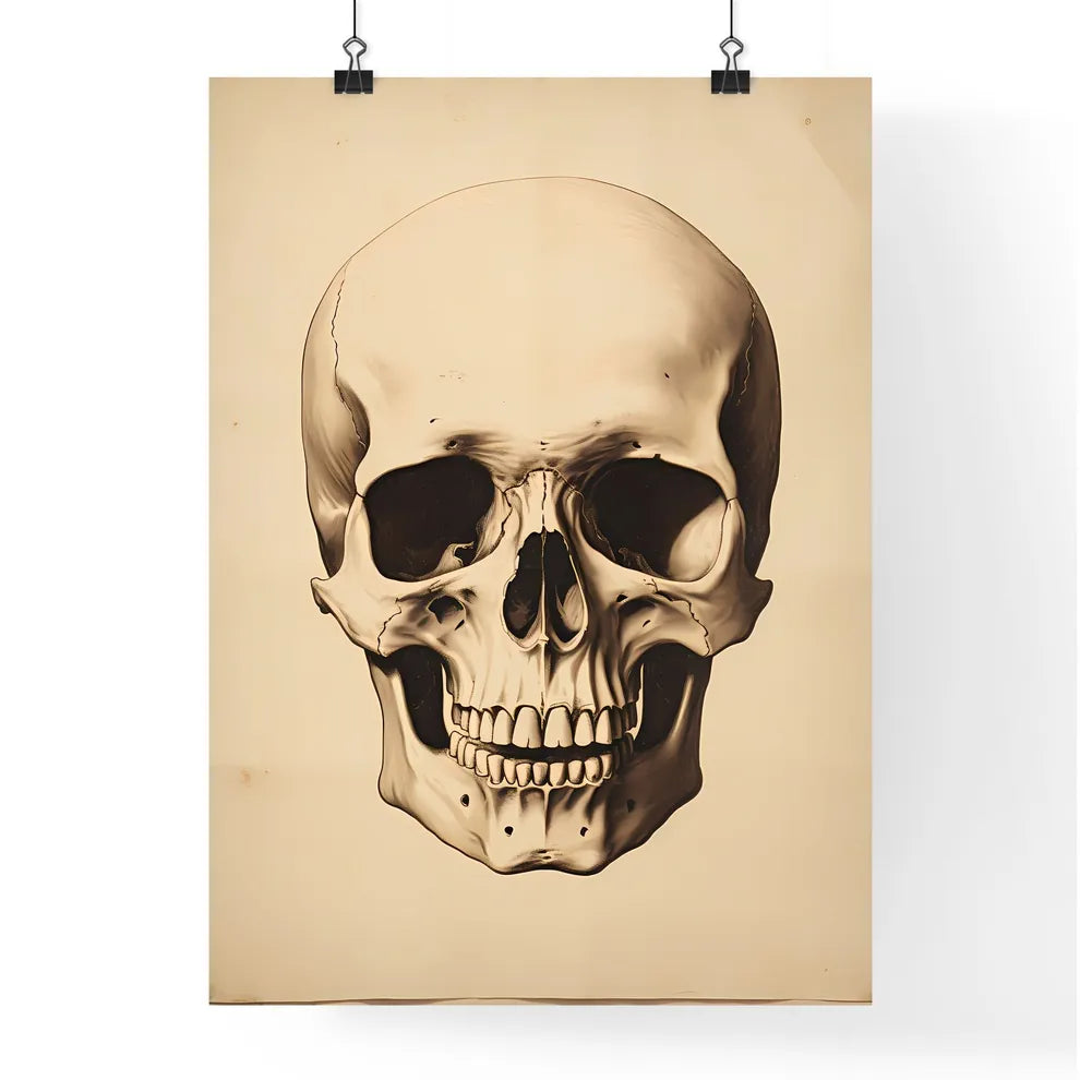 Study - A Skull On A White Backgroun Poster