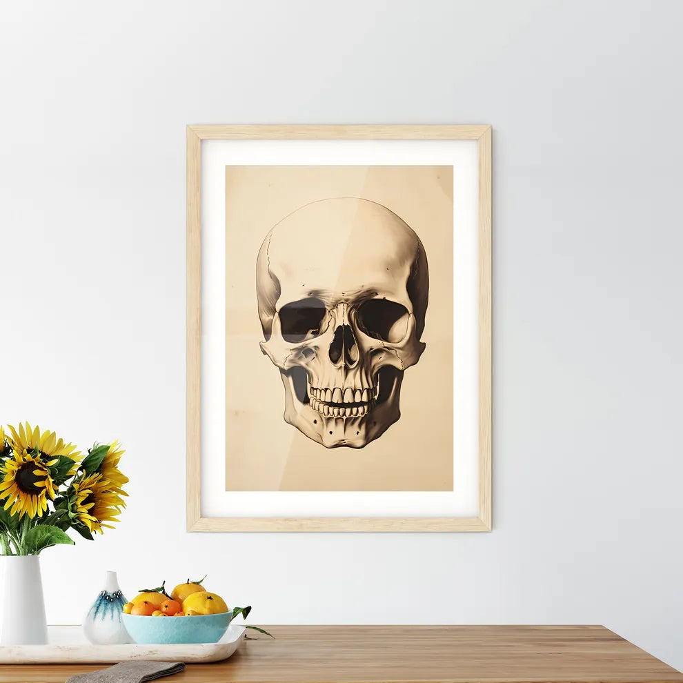 Study - A Skull On A White Backgroun - Kitchen Hangings
