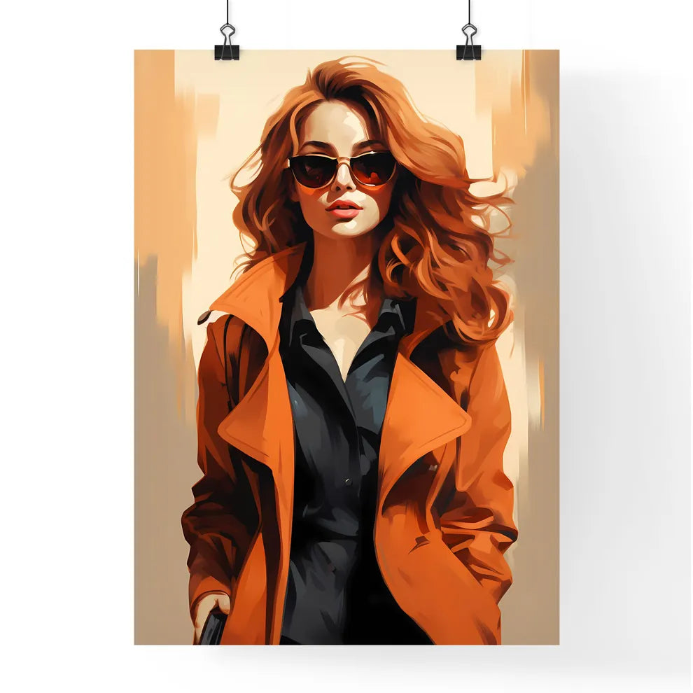 Style - A Woman Wearing Sunglasses And A Coa Poster
