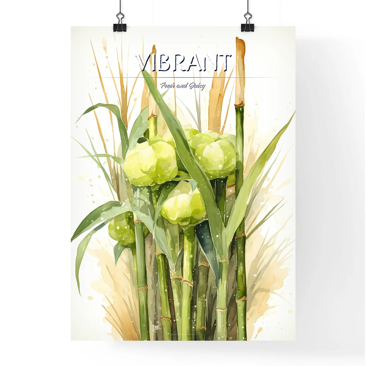 Sugar Cane - A Watercolor Painting Of Poster