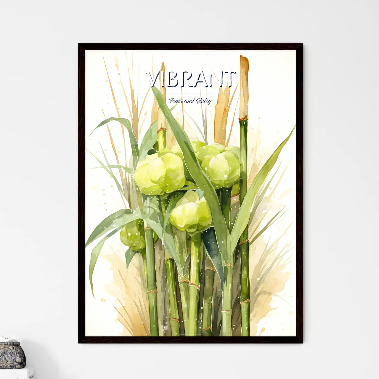 Sugar Cane - A Watercolor Painting Of - Framed Art Print