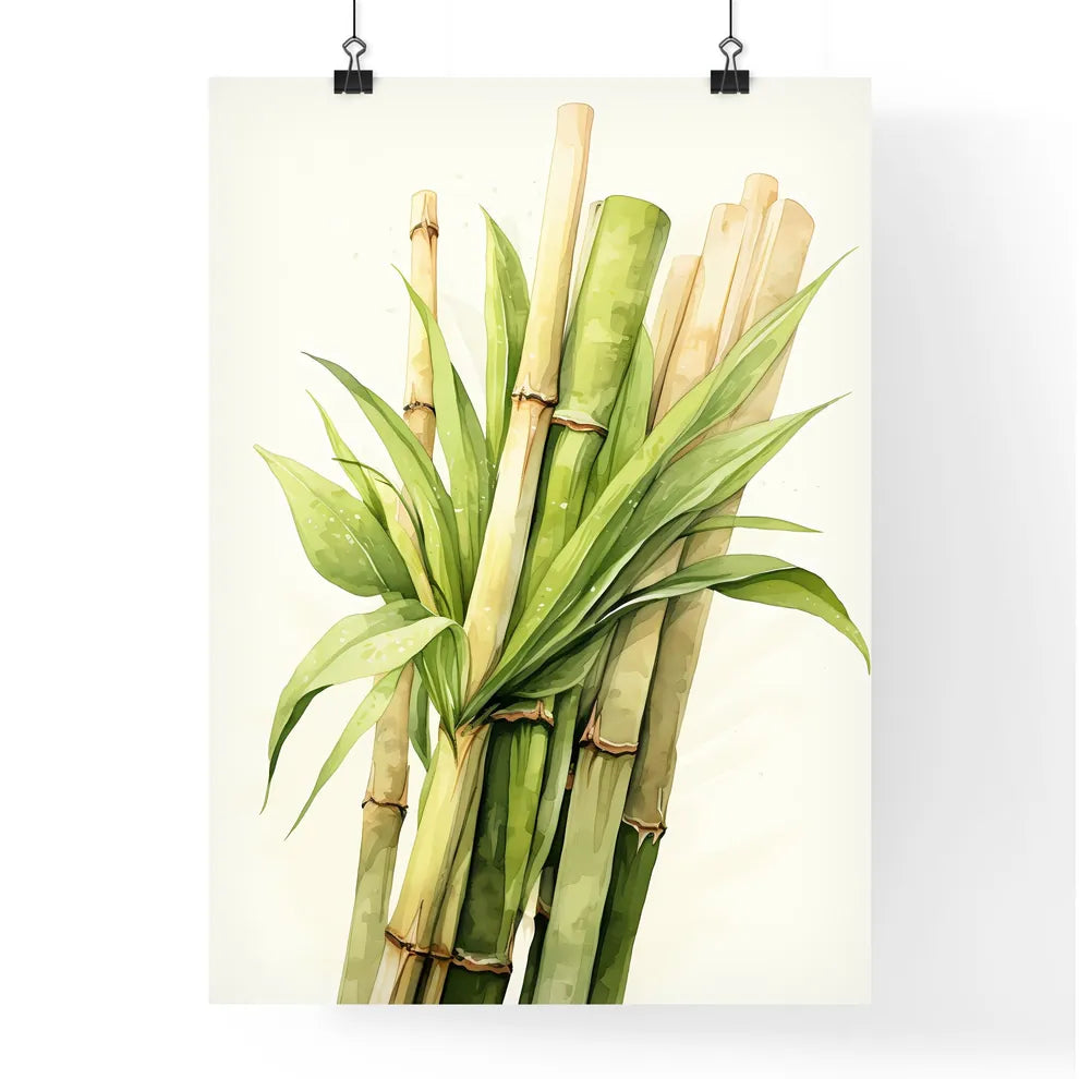 Sugar Cane - A Bunch Of Bamboo Stems With Le Poster