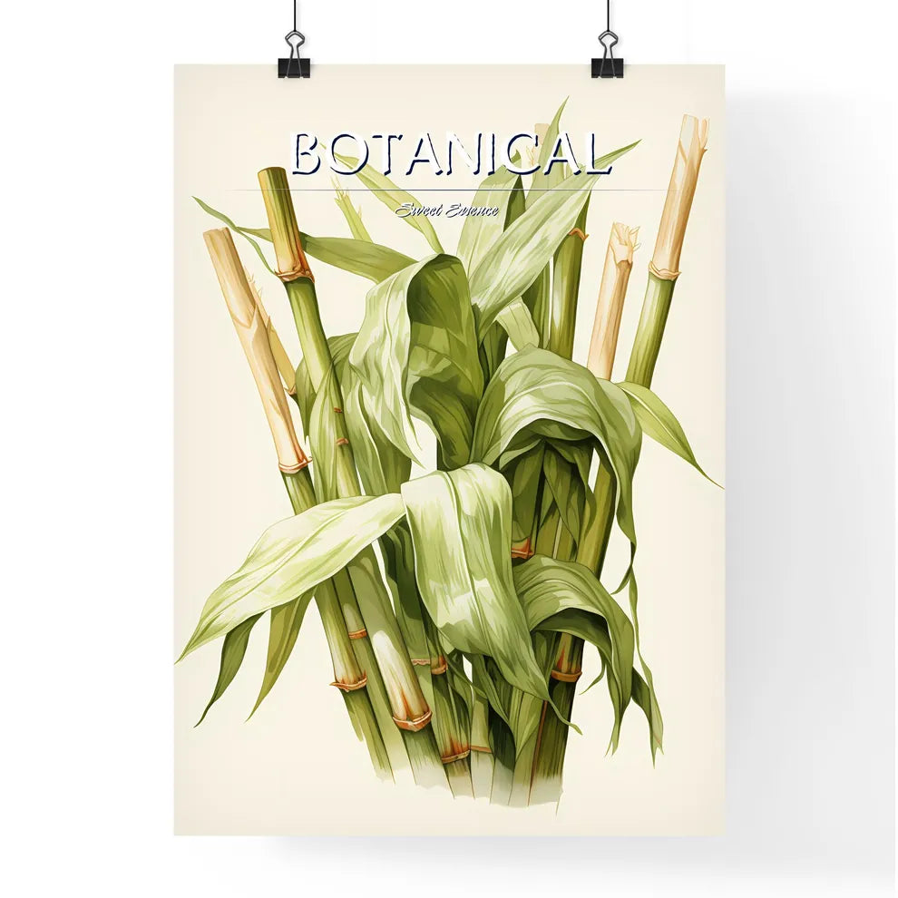 Sugar Cane - A Plant With Leaves And  Poster