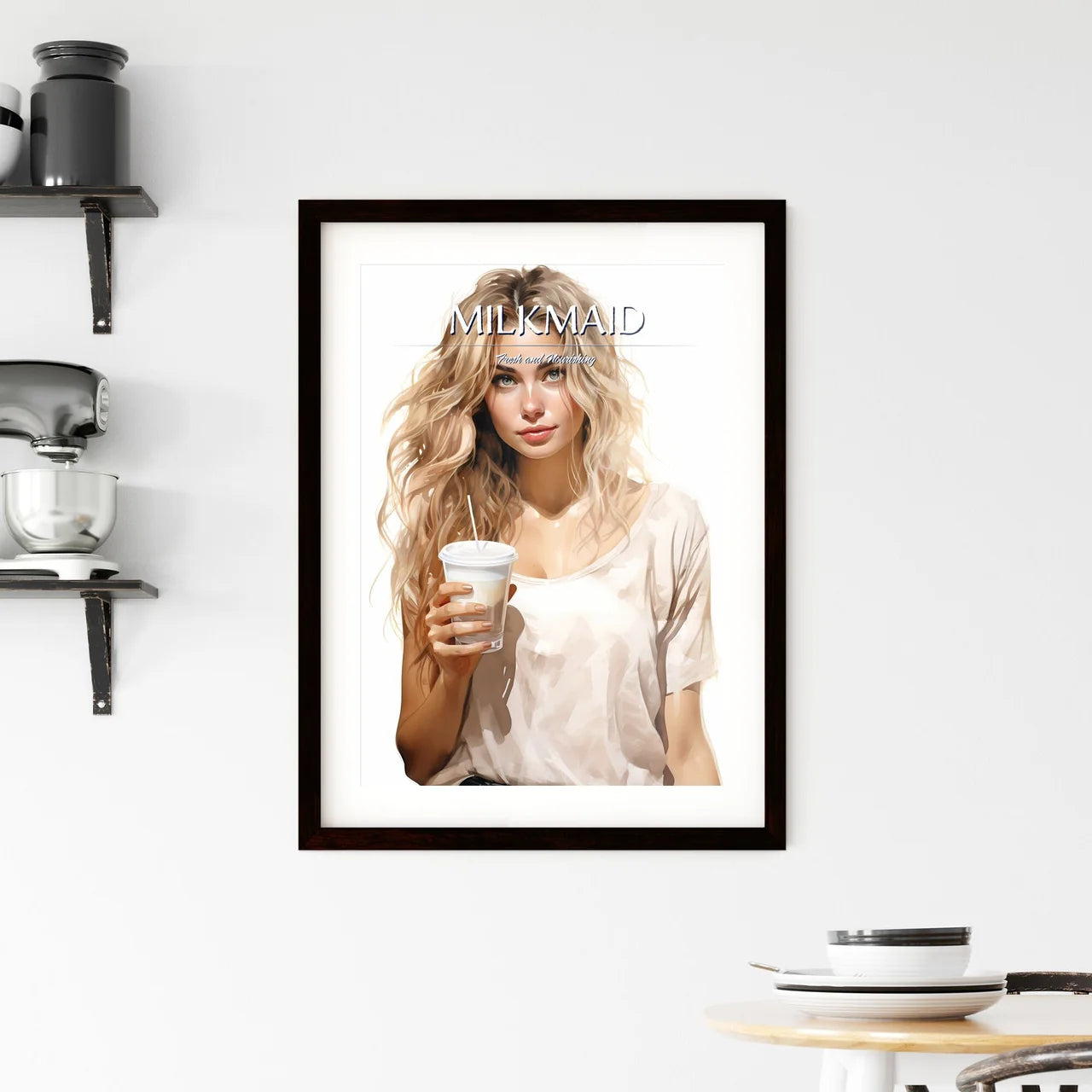 Take Away  - A Woman Holding A Cup Of Framed Print