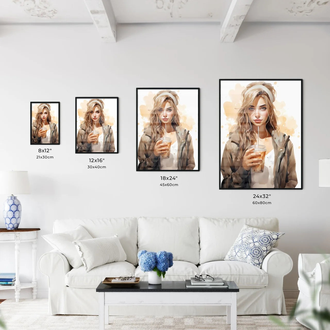 Take Away - A Woman Holding A Drin Wall Art