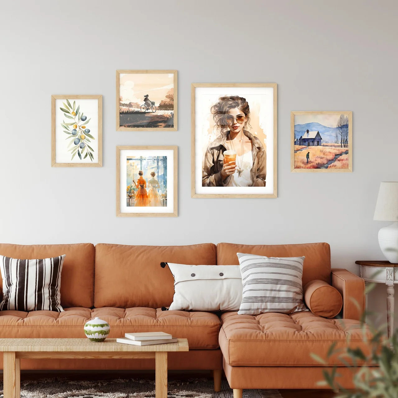 Take Away - A Woman Holding A Cup Of Coffe Framed Print