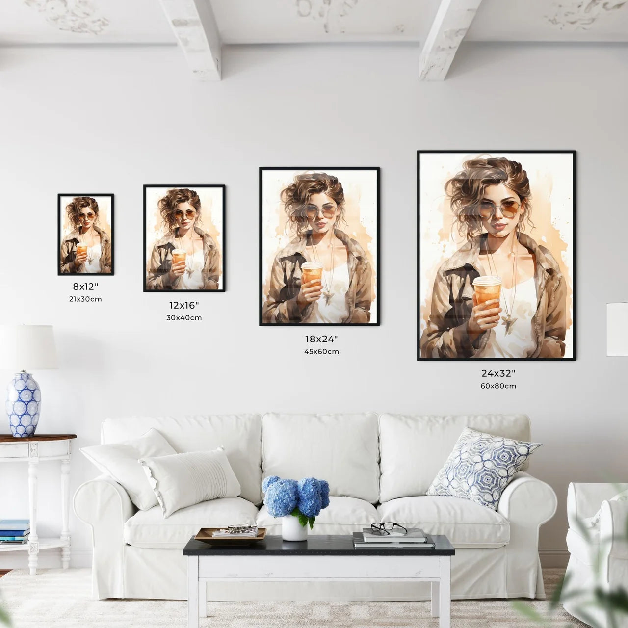 Take Away - A Woman Holding A Cup Of Coffe Wall Art