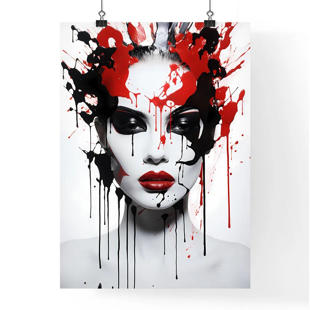 The Couple - A Woman With Black And Red Pain Poster